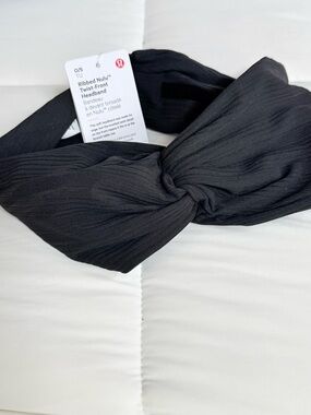 lululemon Ribbed Twist-Front Headband - Black